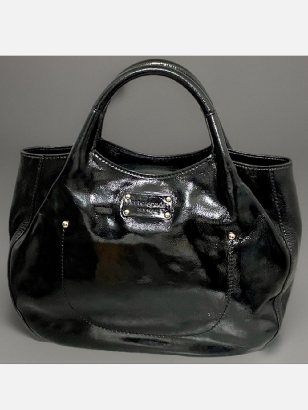 Kate Spade Vintage Black Patent Leather Tote, Comes With COA